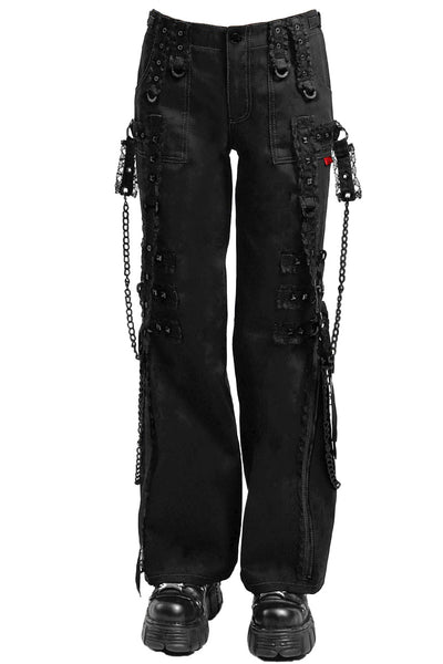 Tripp NYC Step Chain Pants [Black/Orange] - Goth, Mall Goth, Street Goth