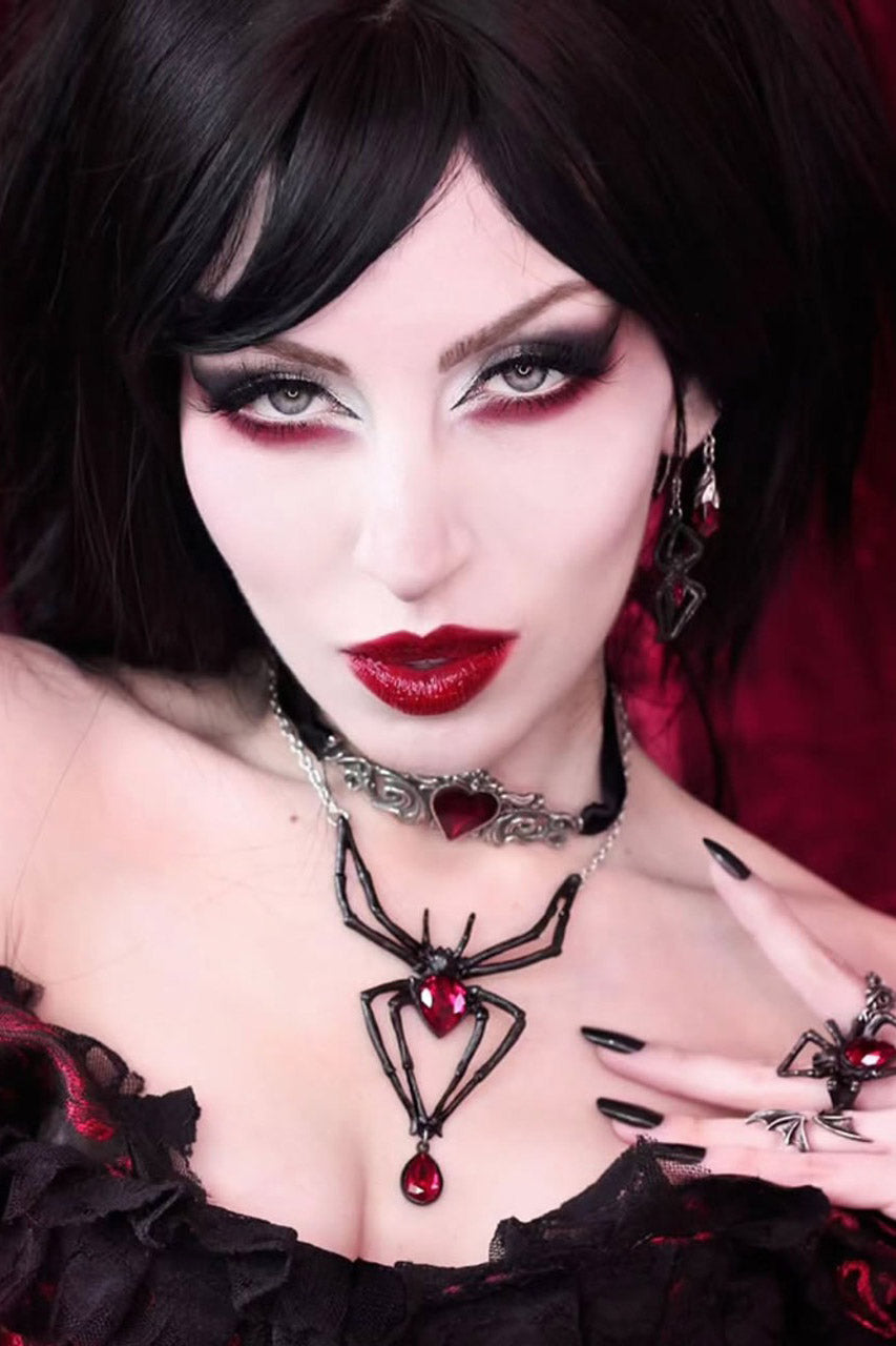 large size statement novelty spider necklace by alchemy 