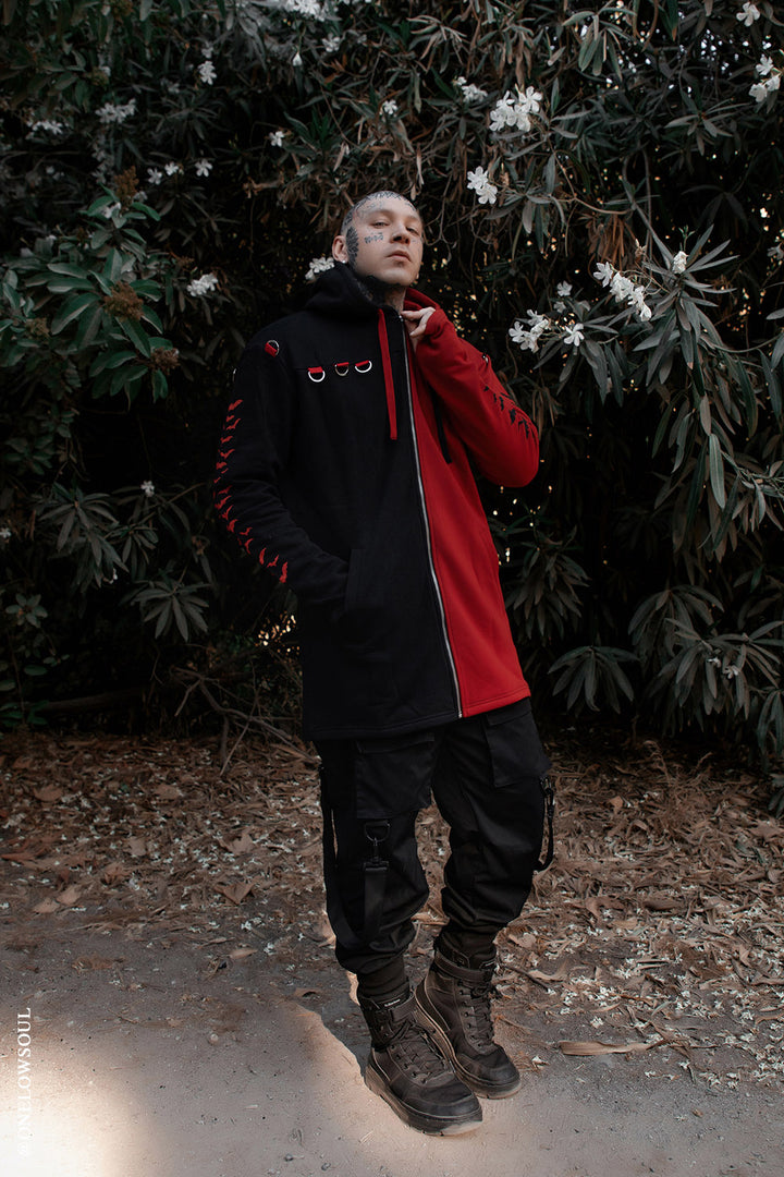 Split Mage Hoodie [Black/Red]