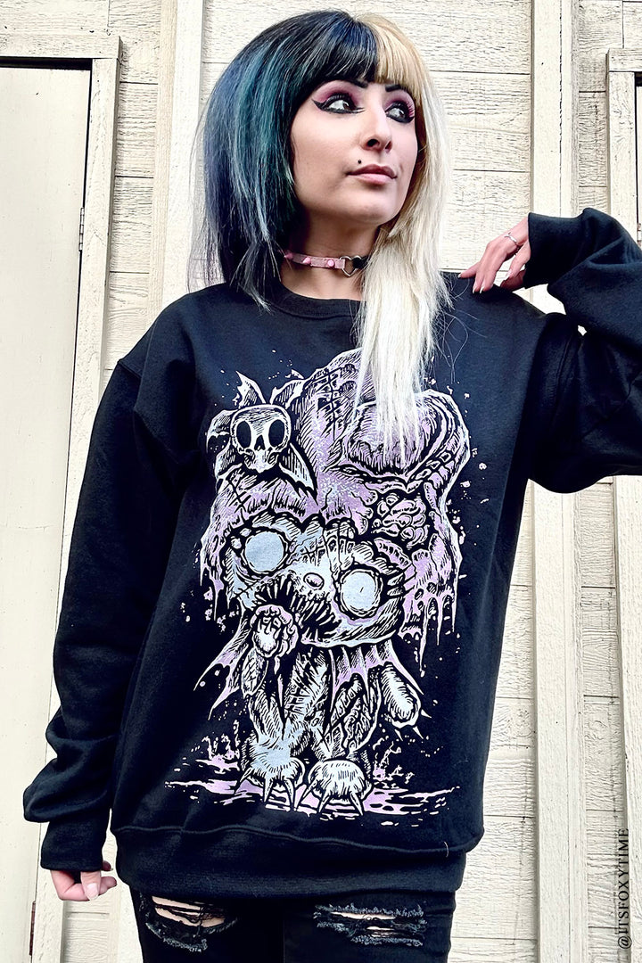 creepy cute pastel goth rabbit sweatshirt