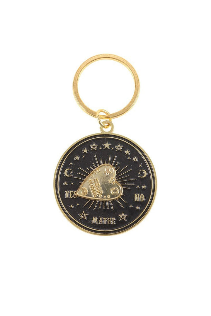 gold-toned ouija board keychain