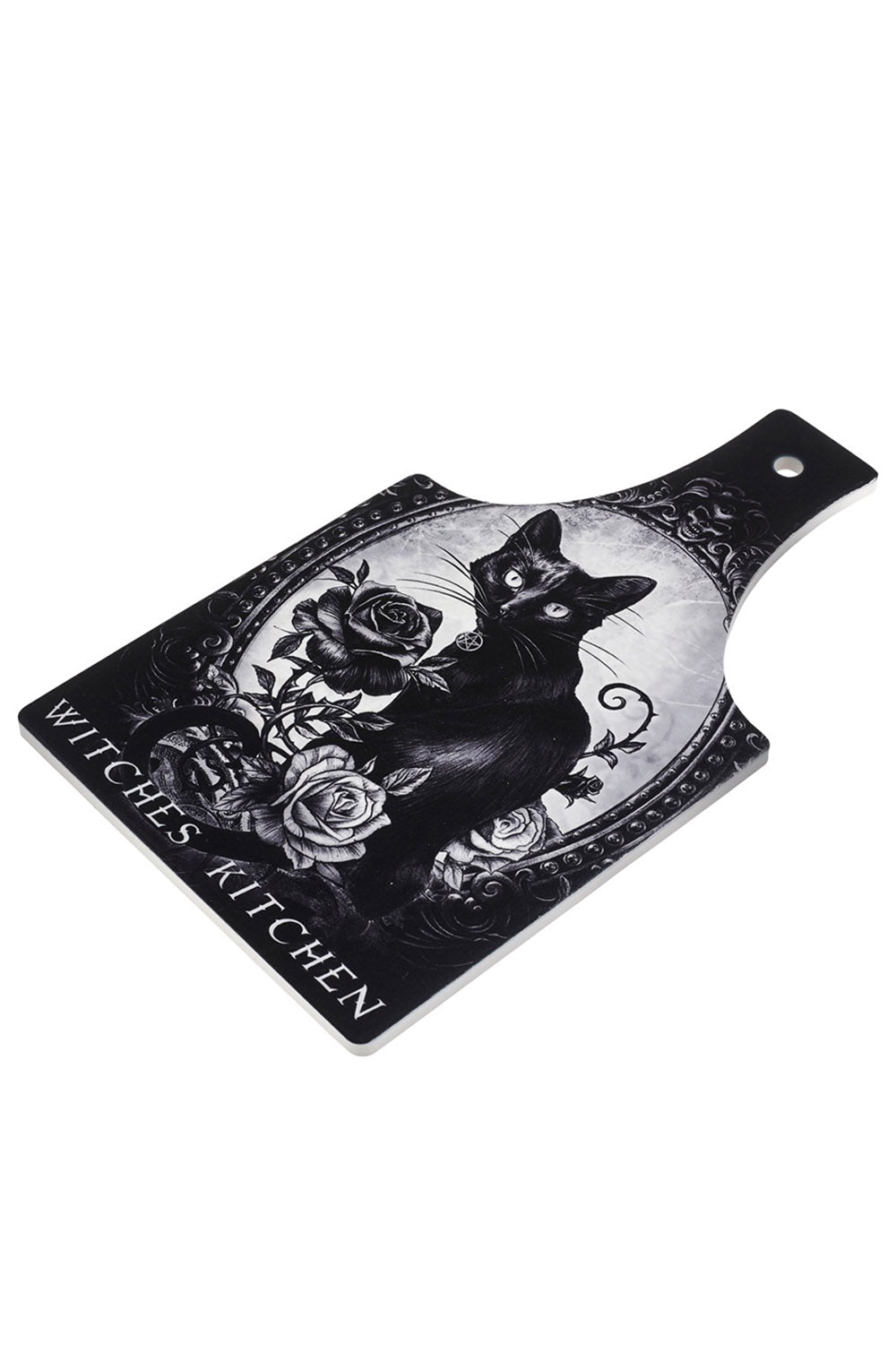 ceramic halloween black cat kitchen cutting board by alchemy