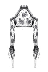 ruffle lace hem bolero shrug with witchy sleeves