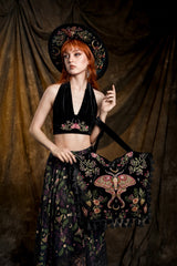 witchy black velvet gothic renaissance bag