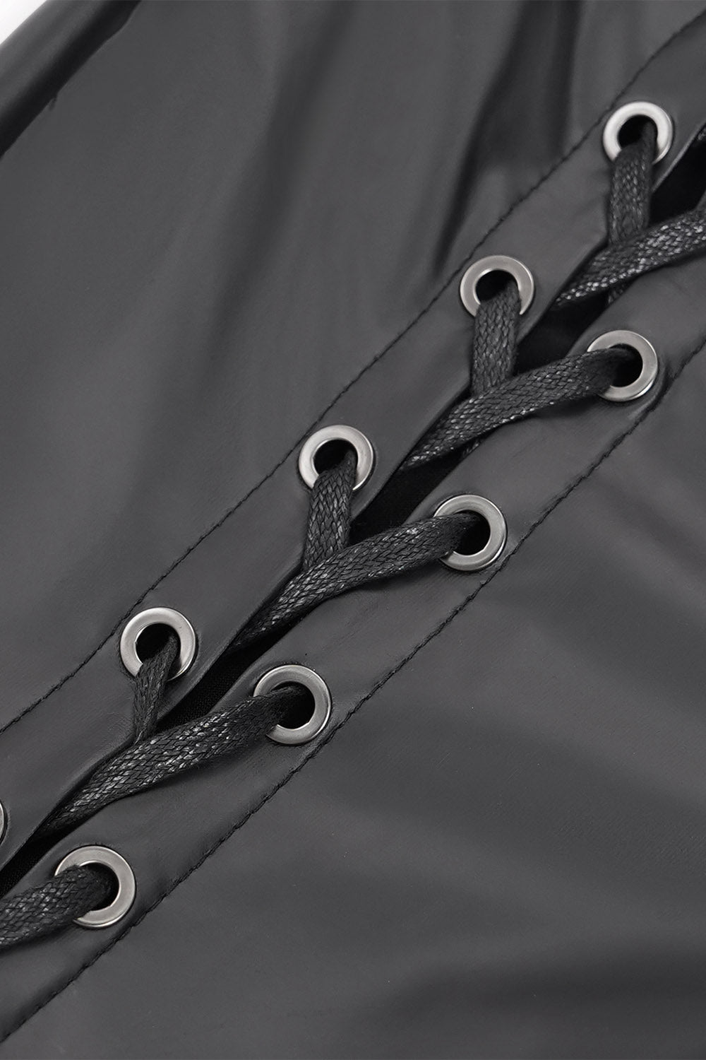 corset laced-up faux leather blank punk pants