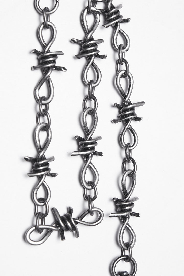 clip-on iron barbed wire pant chain by punk rave