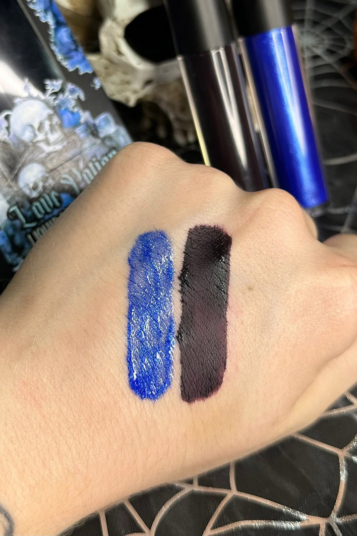 blue and black lip gloss set