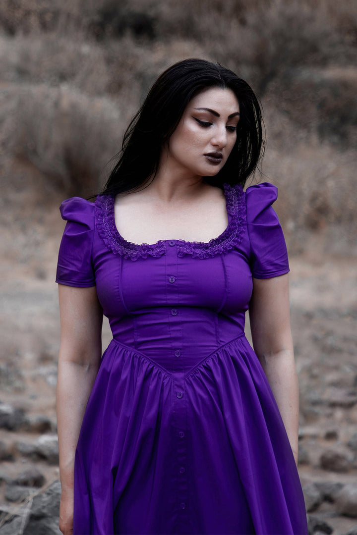 long bright purple gothic dress by lilvey ghosts