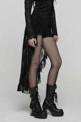 romantic gothic shorts with attached ruffle skirt by punk rave