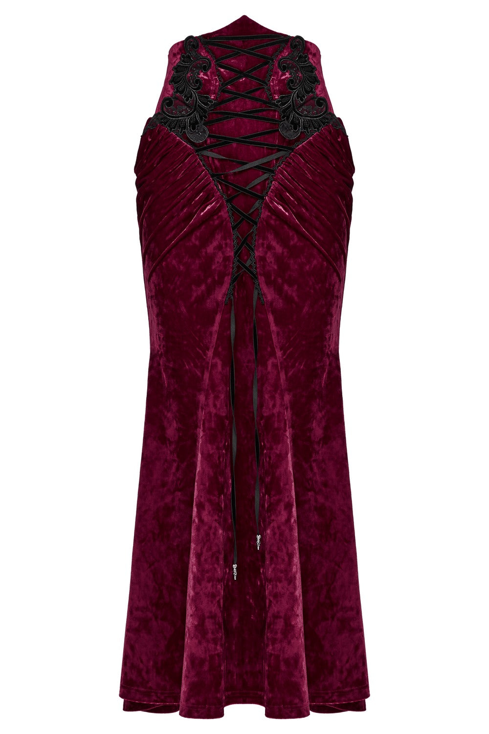 wine red gothic velvet skirt