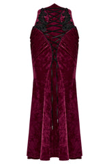 wine red gothic velvet skirt