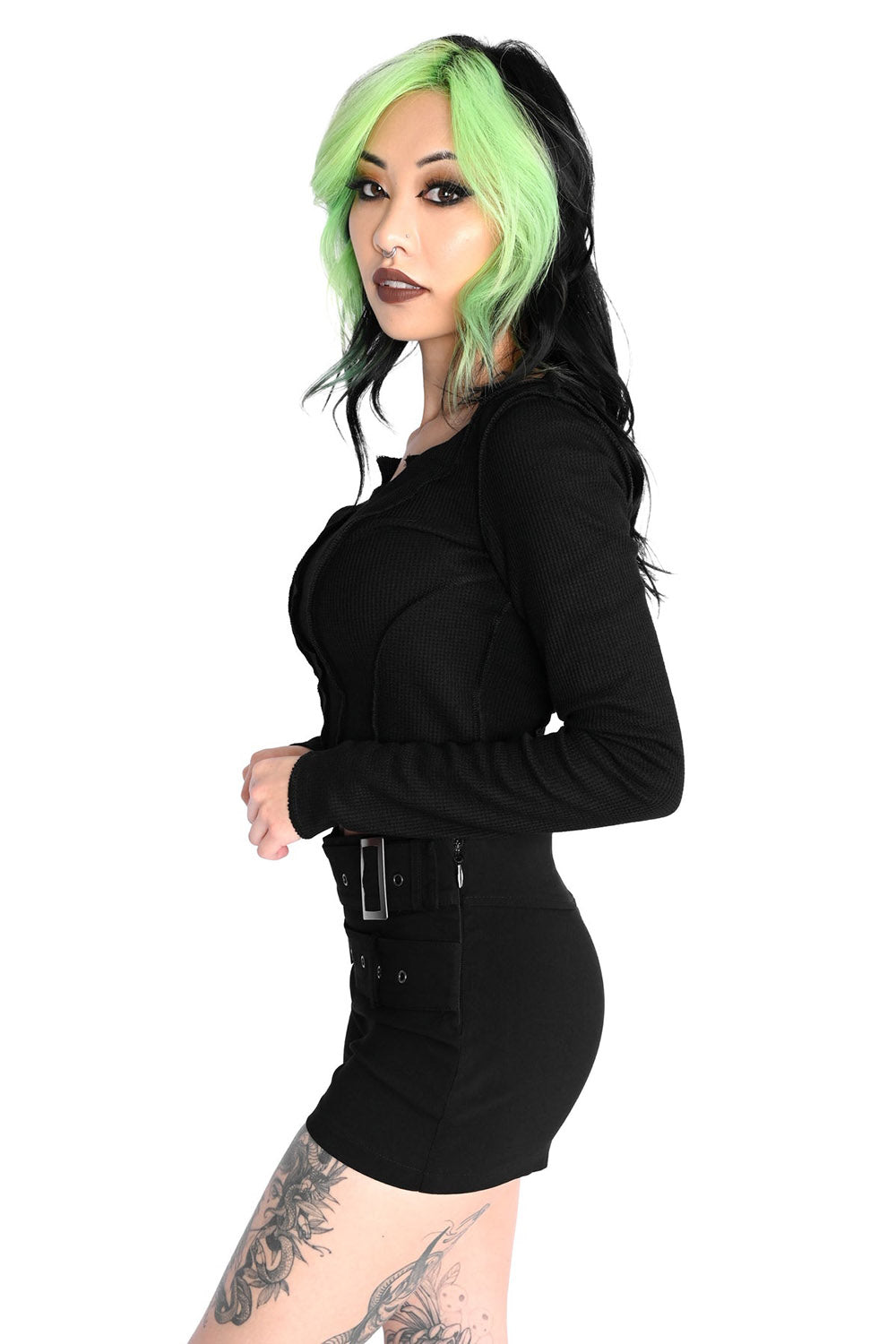 distressed gothic long sleeve top