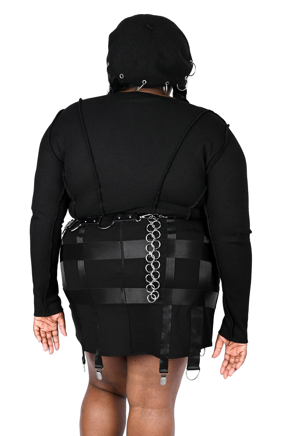 plus size black cotton blended gothic long sleeve shirt