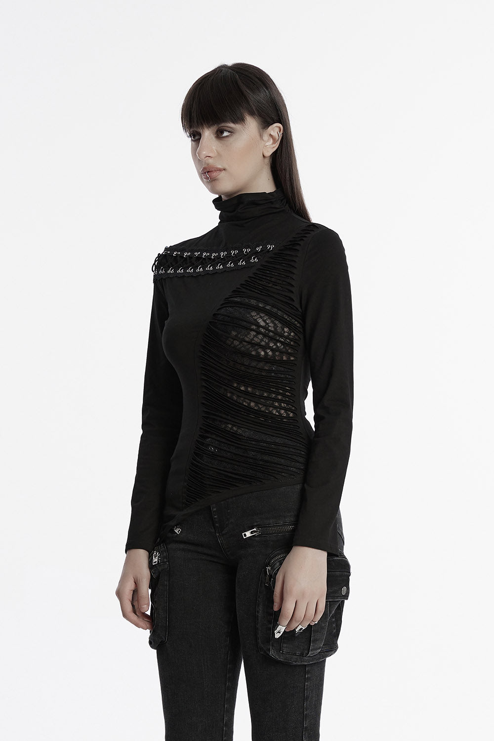 womens gothic long sleeve turtleneck shirt