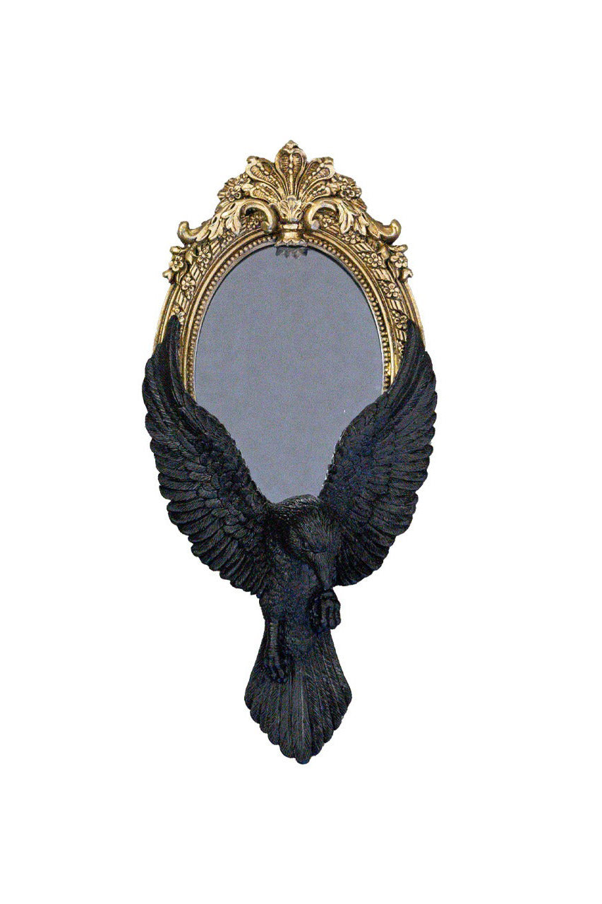 hand-held gothic makeup mirror by alchemy england 