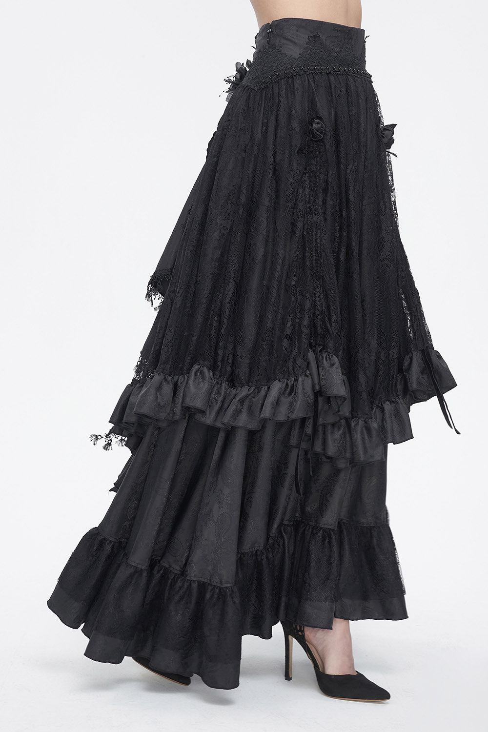 Gothic Manor Ruffled Skirt - skirts - VampireFreaks - Devil Fashion