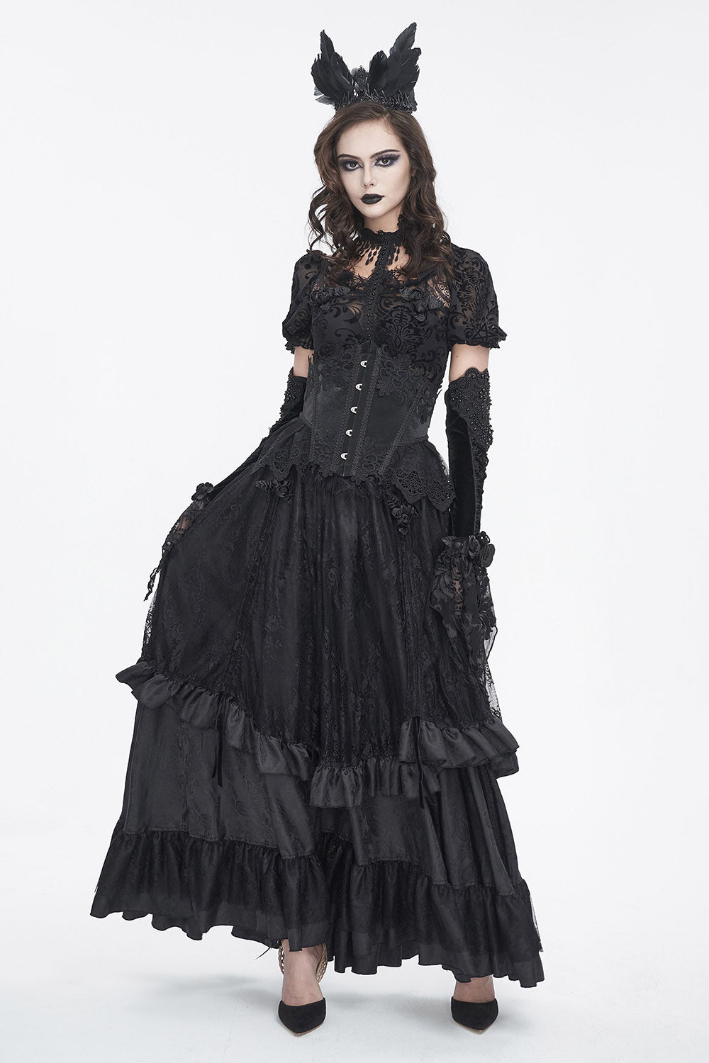 Gothic Manor Ruffled Skirt - skirts - VampireFreaks - Devil Fashion