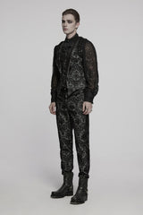 mens trad gothic damask pattern haunted mansion vest 
