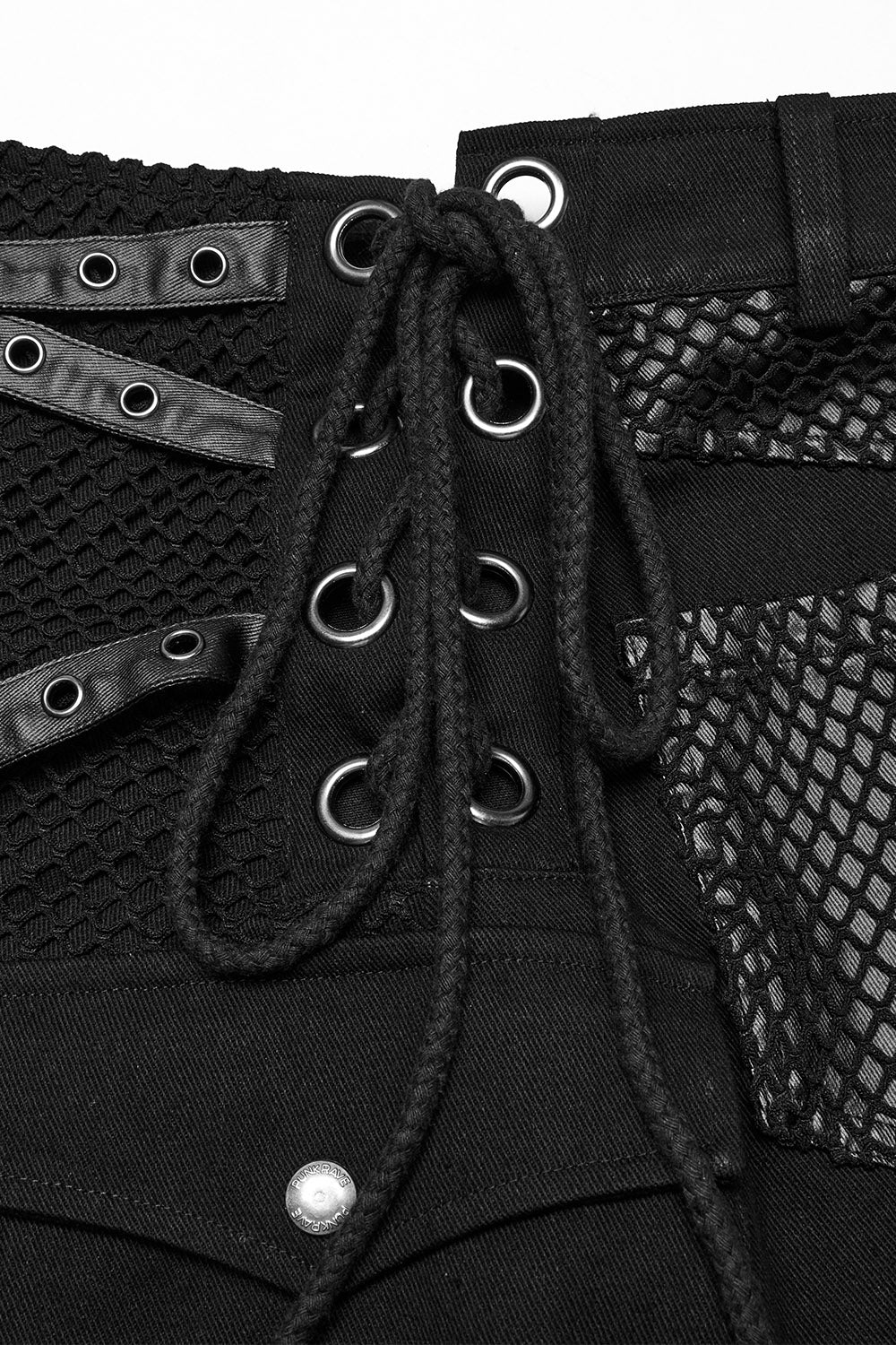 mens lace-up vegan leather kilt 