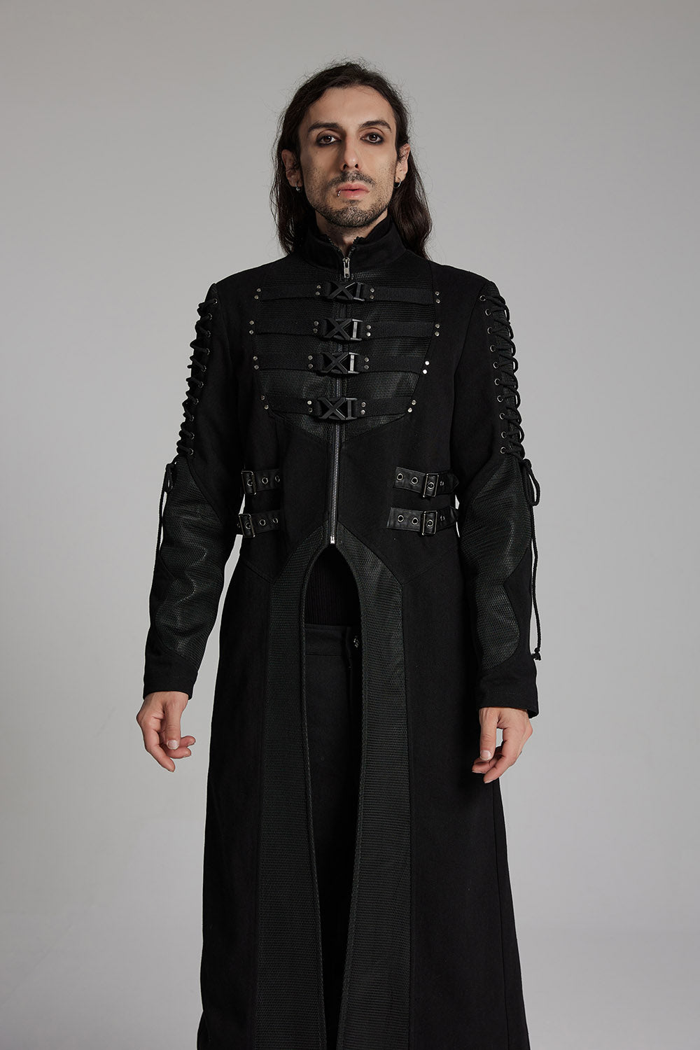 mens long gothic trenchcoat