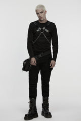 mens vegan leather gothic harness by punk rave
