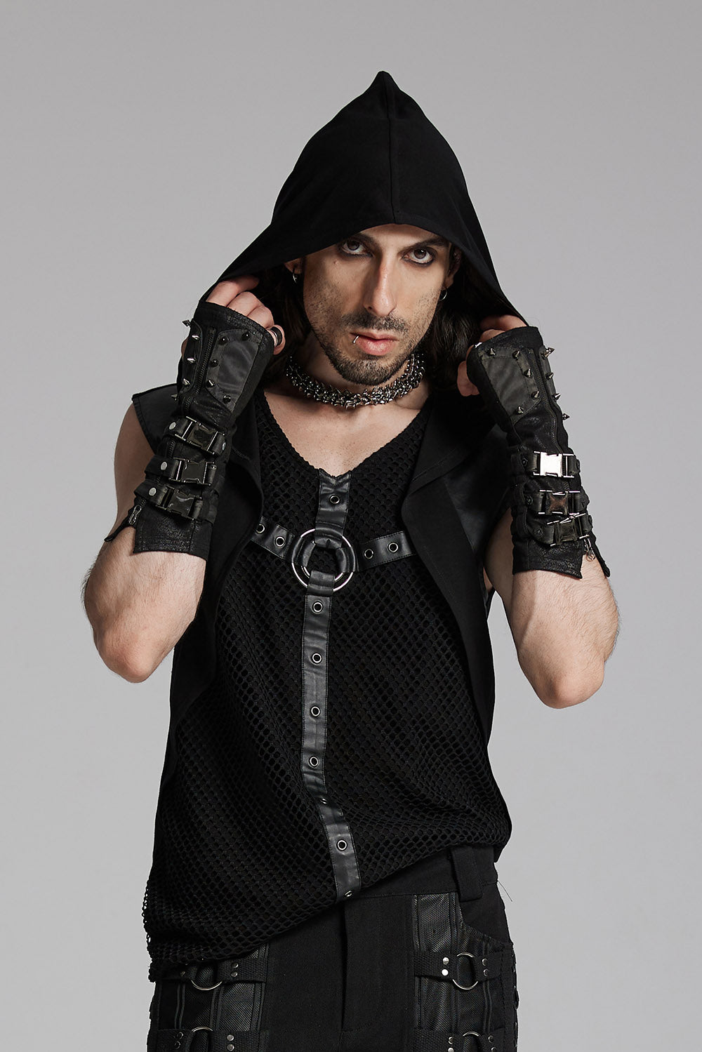 mens hooded gothic shirt