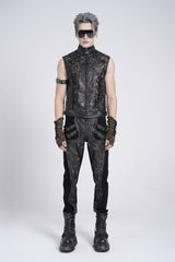 lace-up vegan leather punk vest