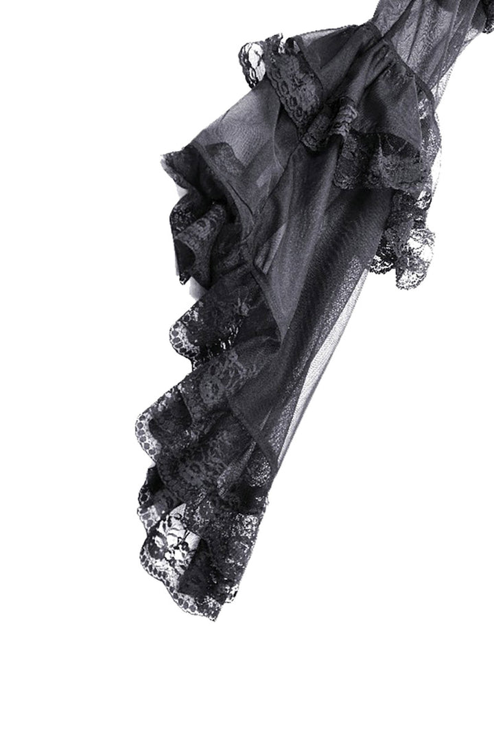 ruffled flare sleeve witch dress
