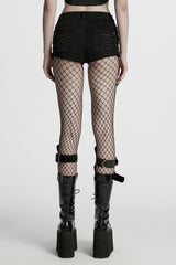 womens studded punk shorts 