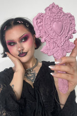 pretty pink heart-shaped vanity mirror by mother of hades