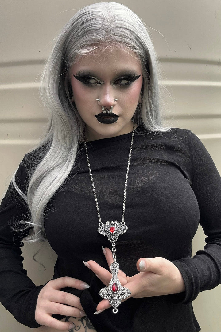 ornate  medieval gothic rosary necklace 