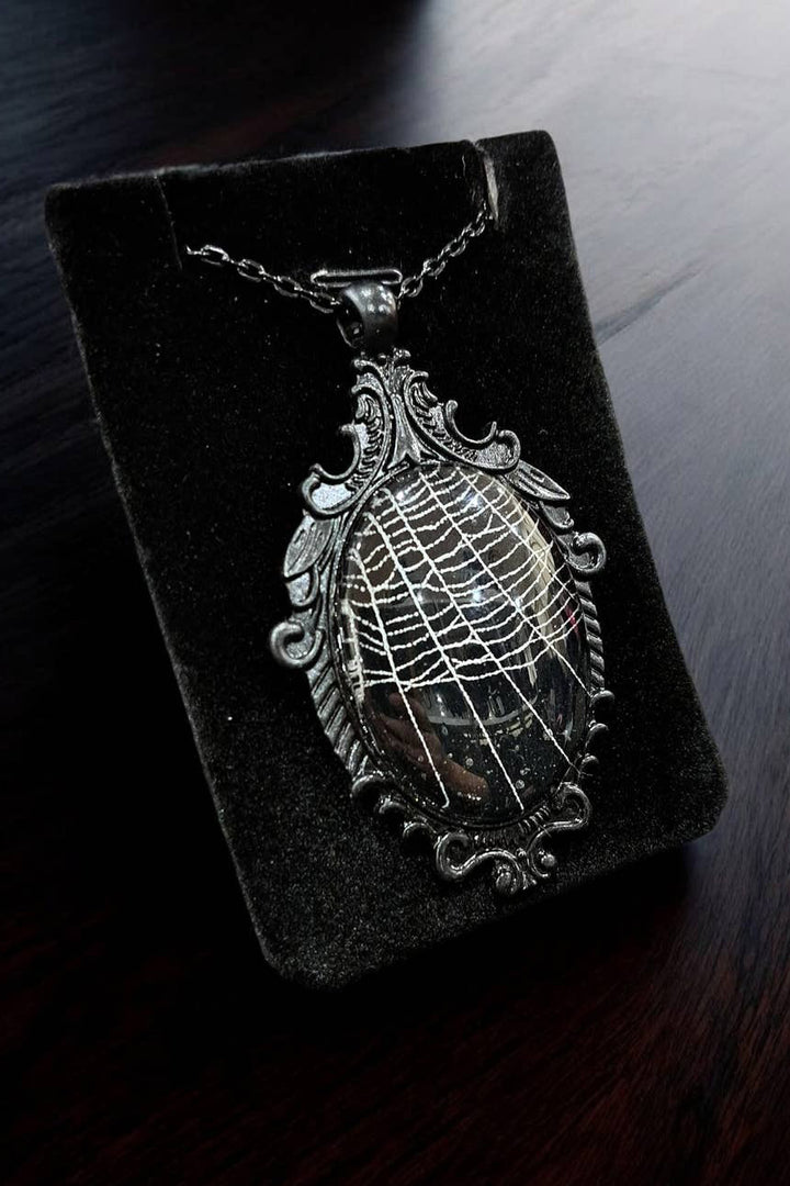 oddities preserved specimen vegan real spiderweb necklace 