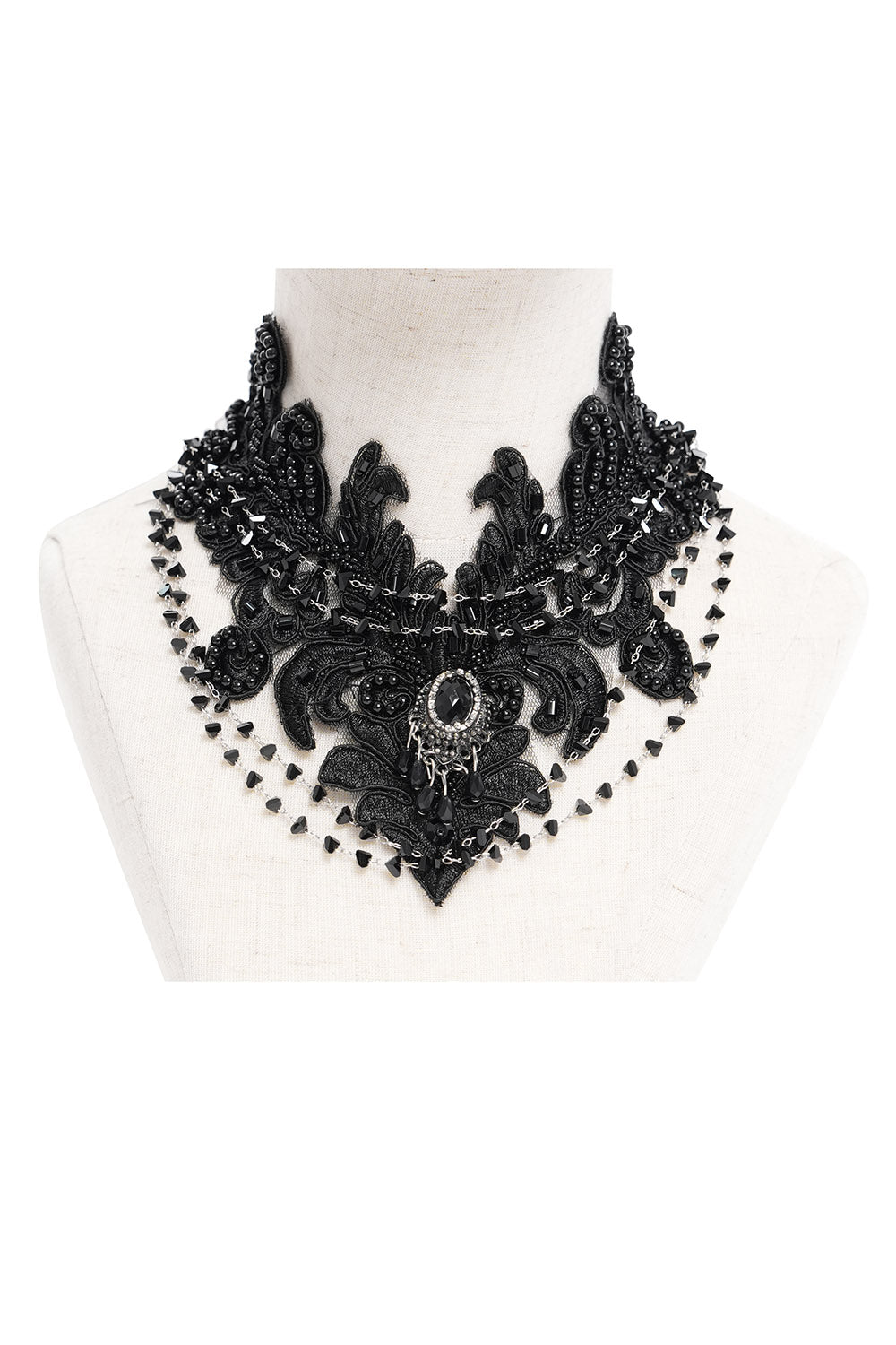 embroidered statement elegant choker necklace 
