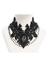 embroidered statement elegant choker necklace 