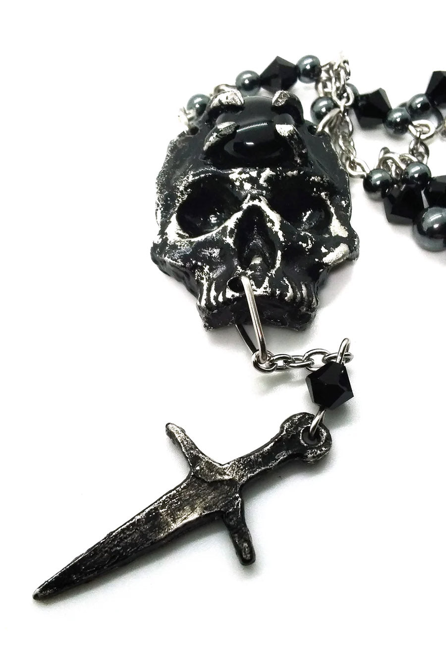 gothic sword and skull necklace