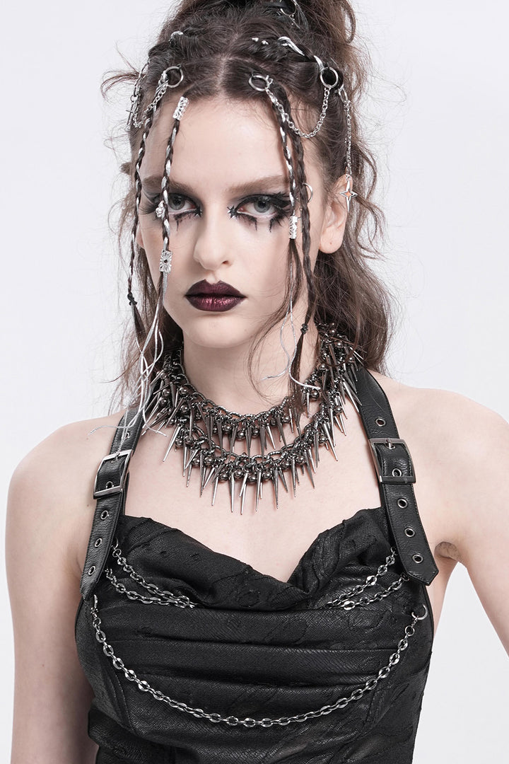 layered spike chain choker