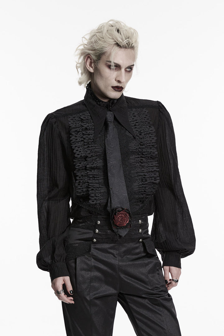 mens damask necktie with chain