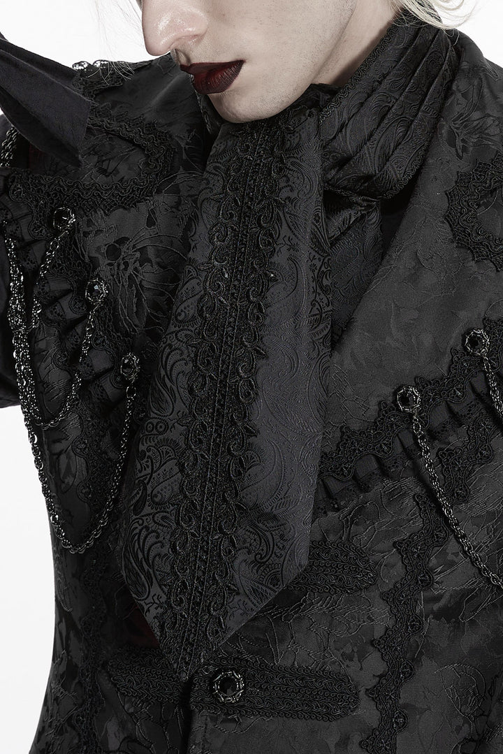 mens damask Victorian gothic necktie