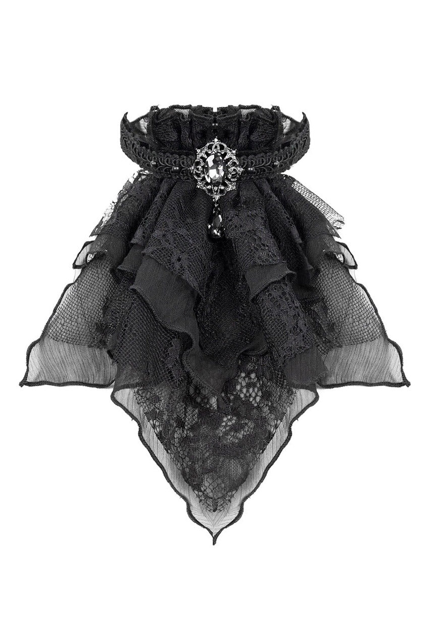 vampire goth lace ruffle cravat necktie