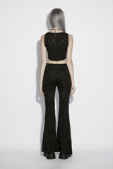 black gothic high rise flared pants