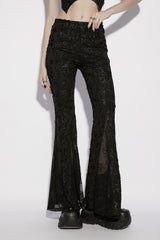 womens gothic high rise flared pants