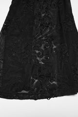 Jacquard floral gothic high rise flared pants