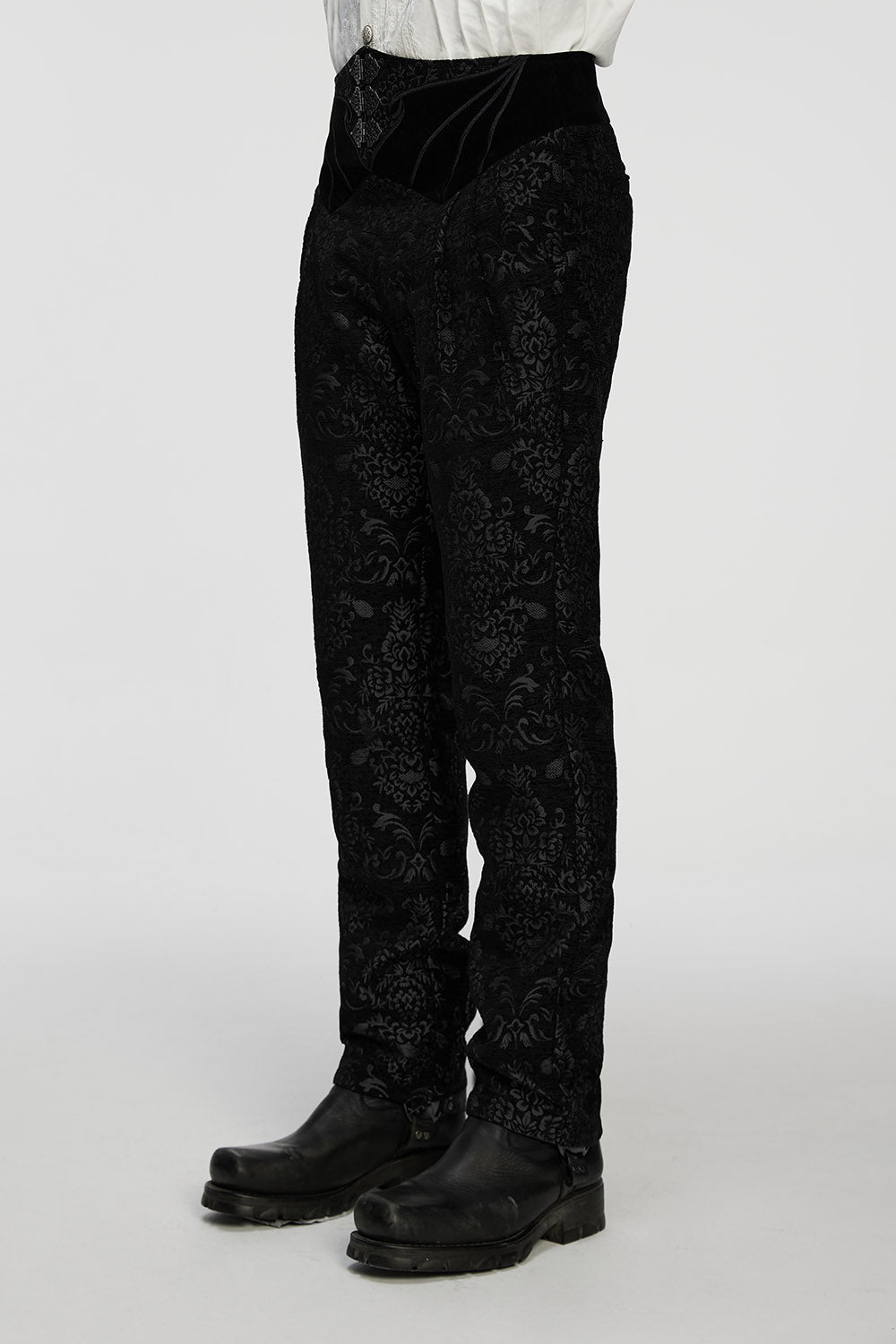 mens damask fabric goth straight-leg pants