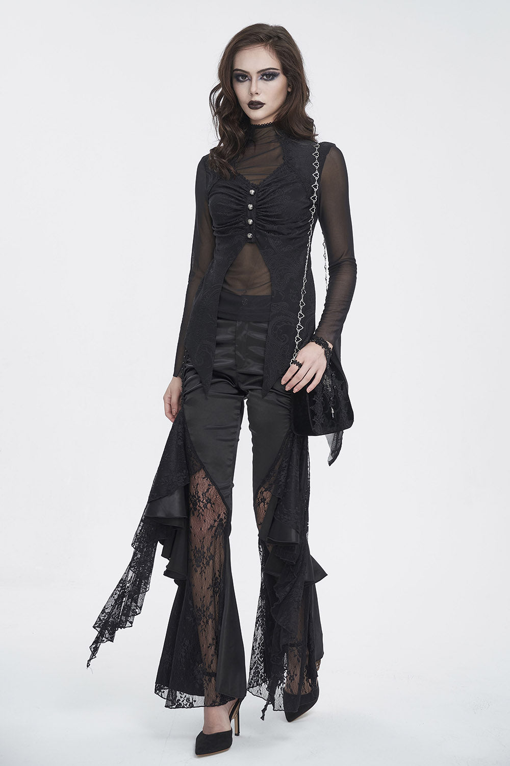 womens lacey gothic bell bottoms