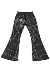 womens black and white spiderweb leggings