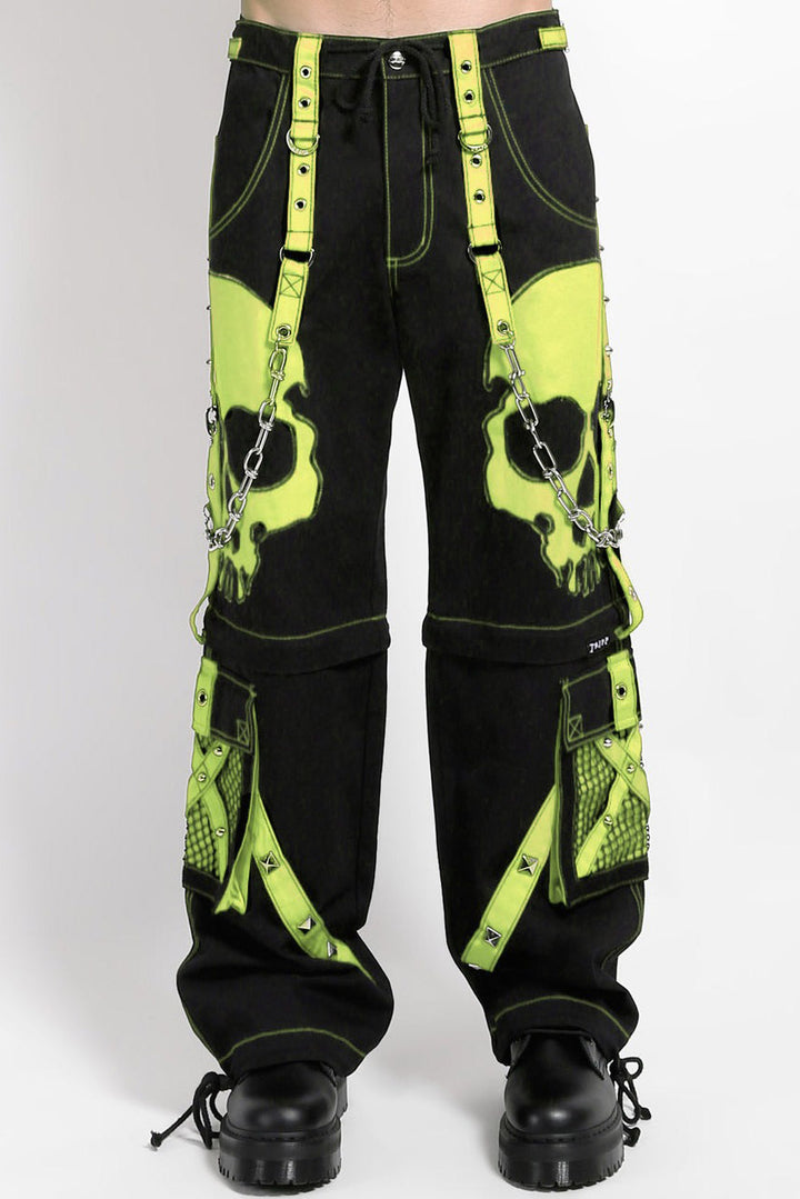 mens raver green and black pants