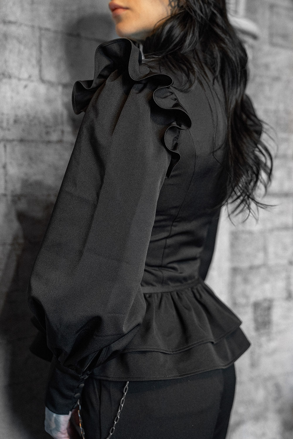 billowed sleeve gothic long sleeve top