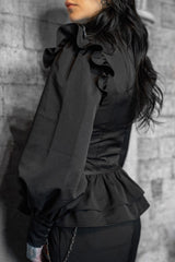 billowed sleeve gothic long sleeve top