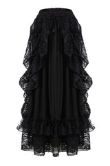 Vampiric Bustle Maxi Skirt [Black]