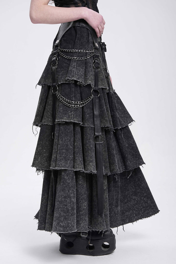 Swashbuckle Layered Lace-Up Skirt